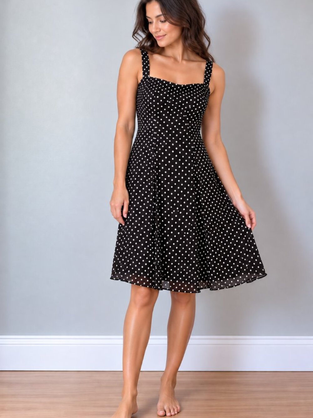 Vintage Joseph Ribkoff Polka Dot Fit & Flare Dress Made in Canada 12